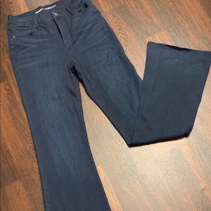 High rise wide leg dark denim Old Navy jeans